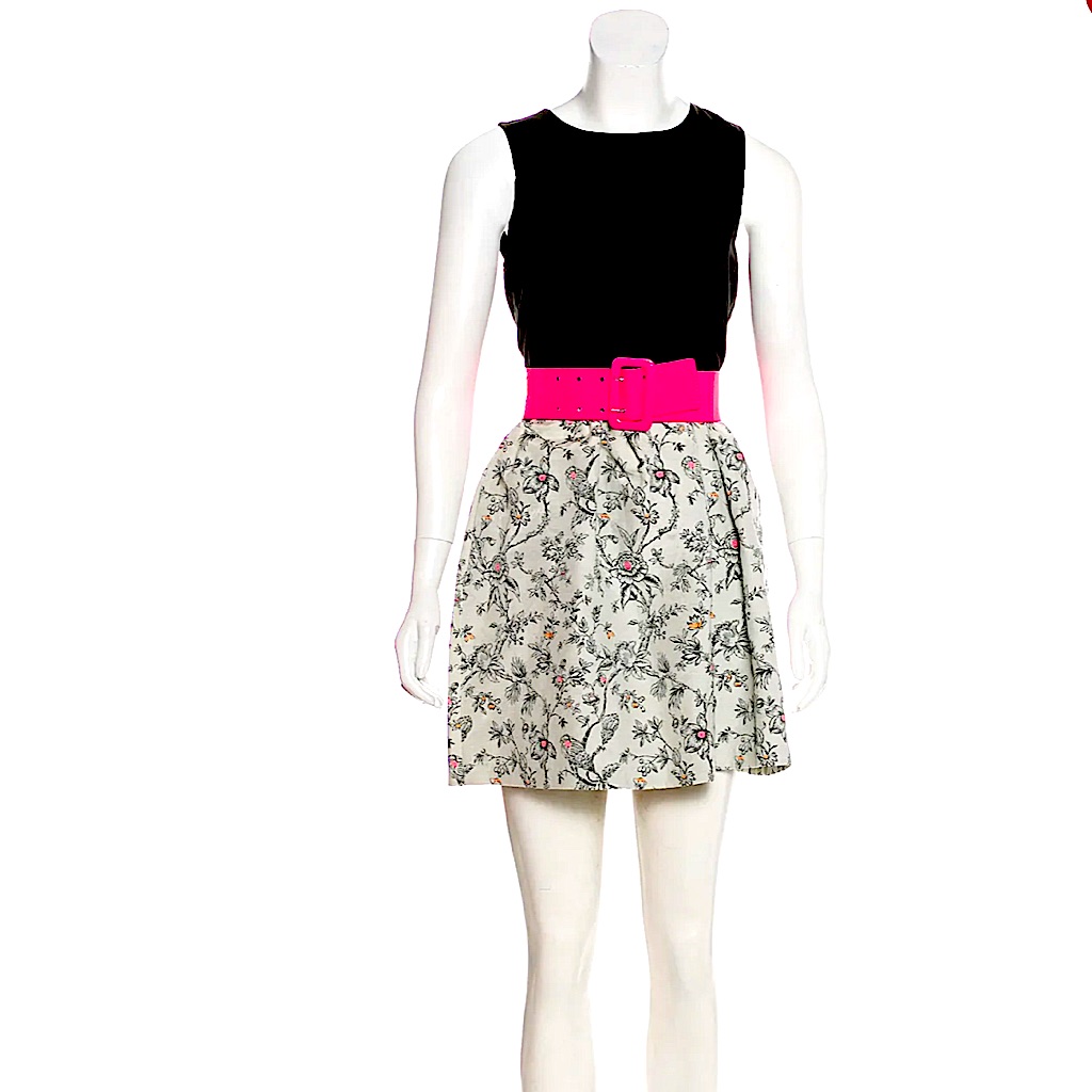 Alice & Olivia *Htf/Rare* Fit+Flare Hot Pink Belted Minidress - M Euc